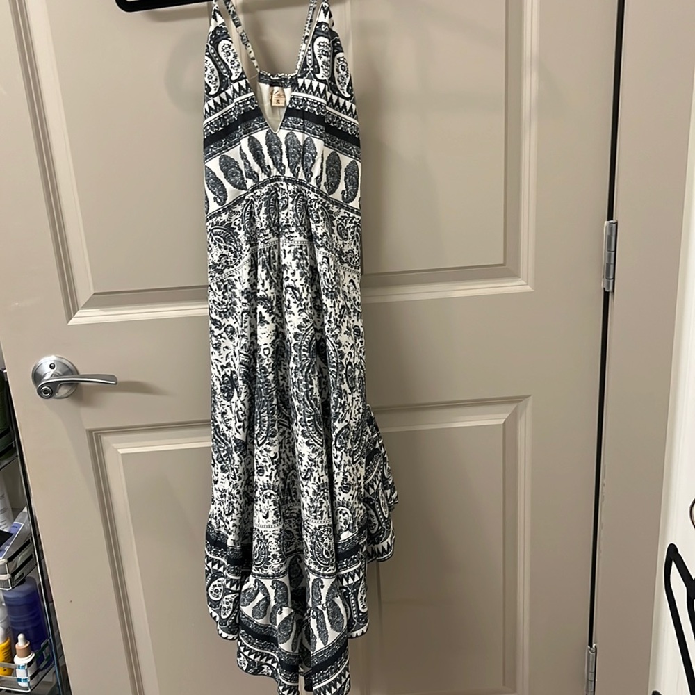 Elan black & white paisley handkerchief dress